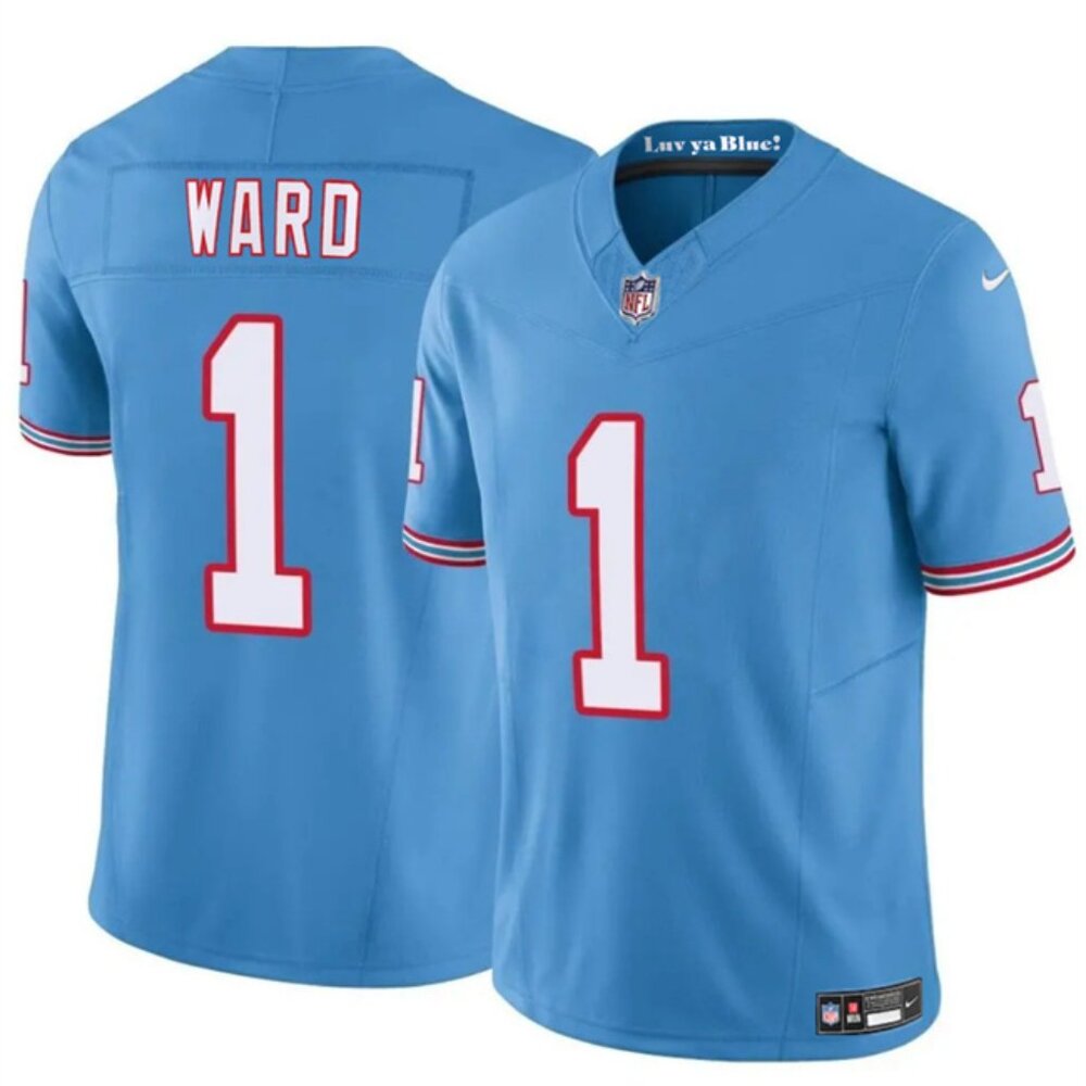 Tennessee Titans Cameron Ward Light Blue 2025 Stitching Jersey